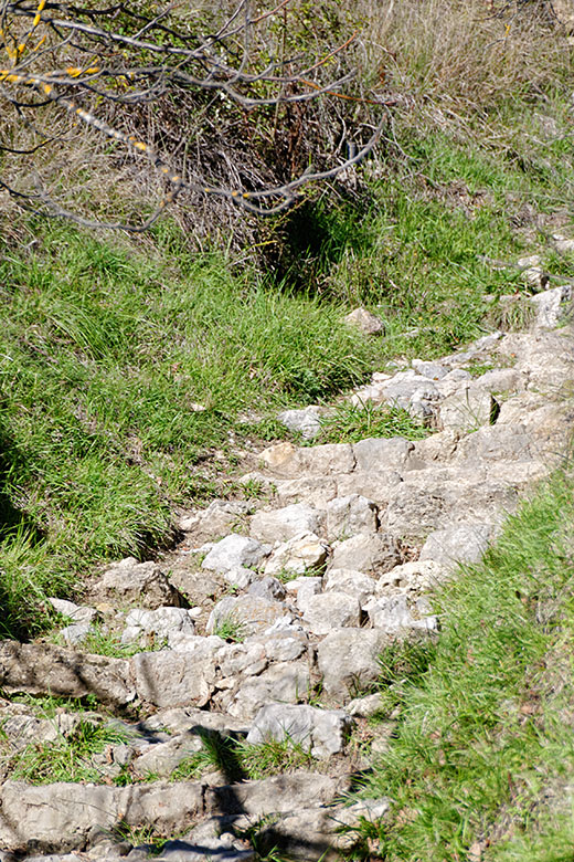 ...but it quickly gets very steep and rocky.