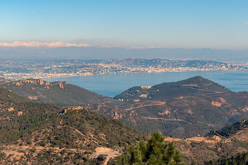 View from the 'Pic de l'Ours' towards the Cap d'Antibes
