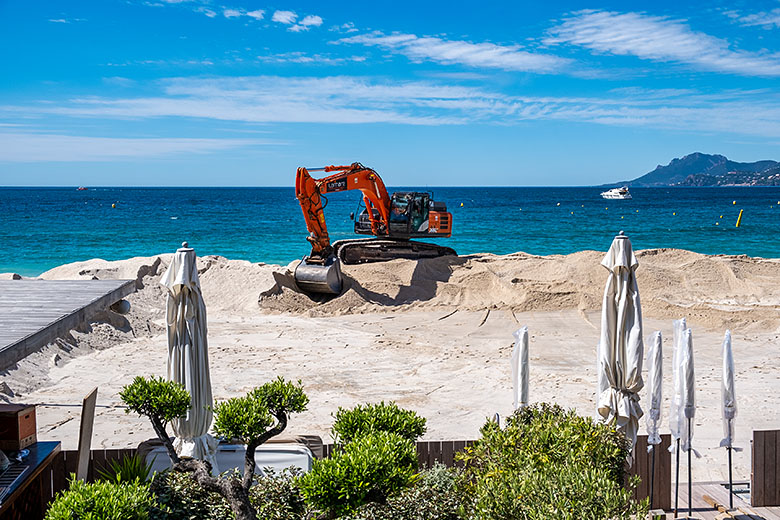 Literally tons of sand have to be moved to make the beach usable
