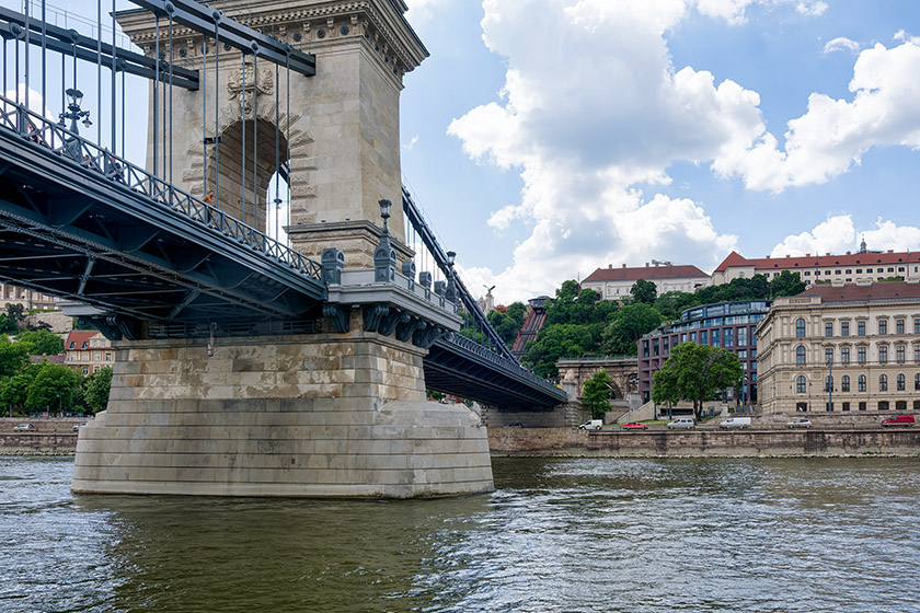 By the Sz&eacute;chenyi Chain Bridge