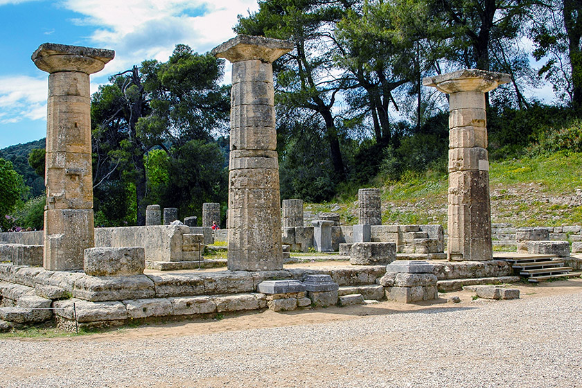 A few of the columns that are still upright