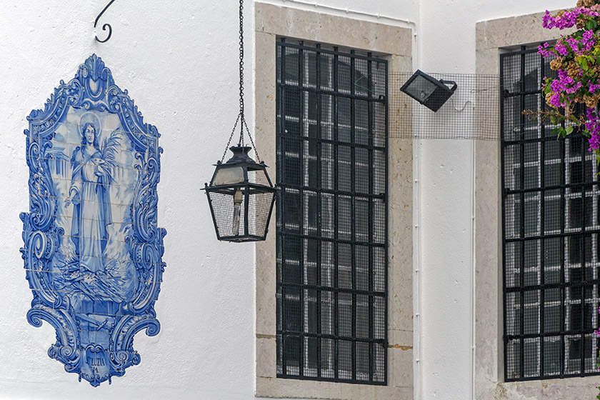 Fa&ccedil;ade detail of the 'Igreja de Santa Luzia' (Church of Santa Luzia)