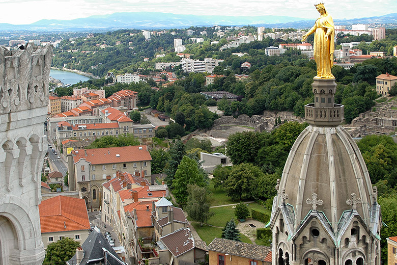 The Roman ruins south of the basilica